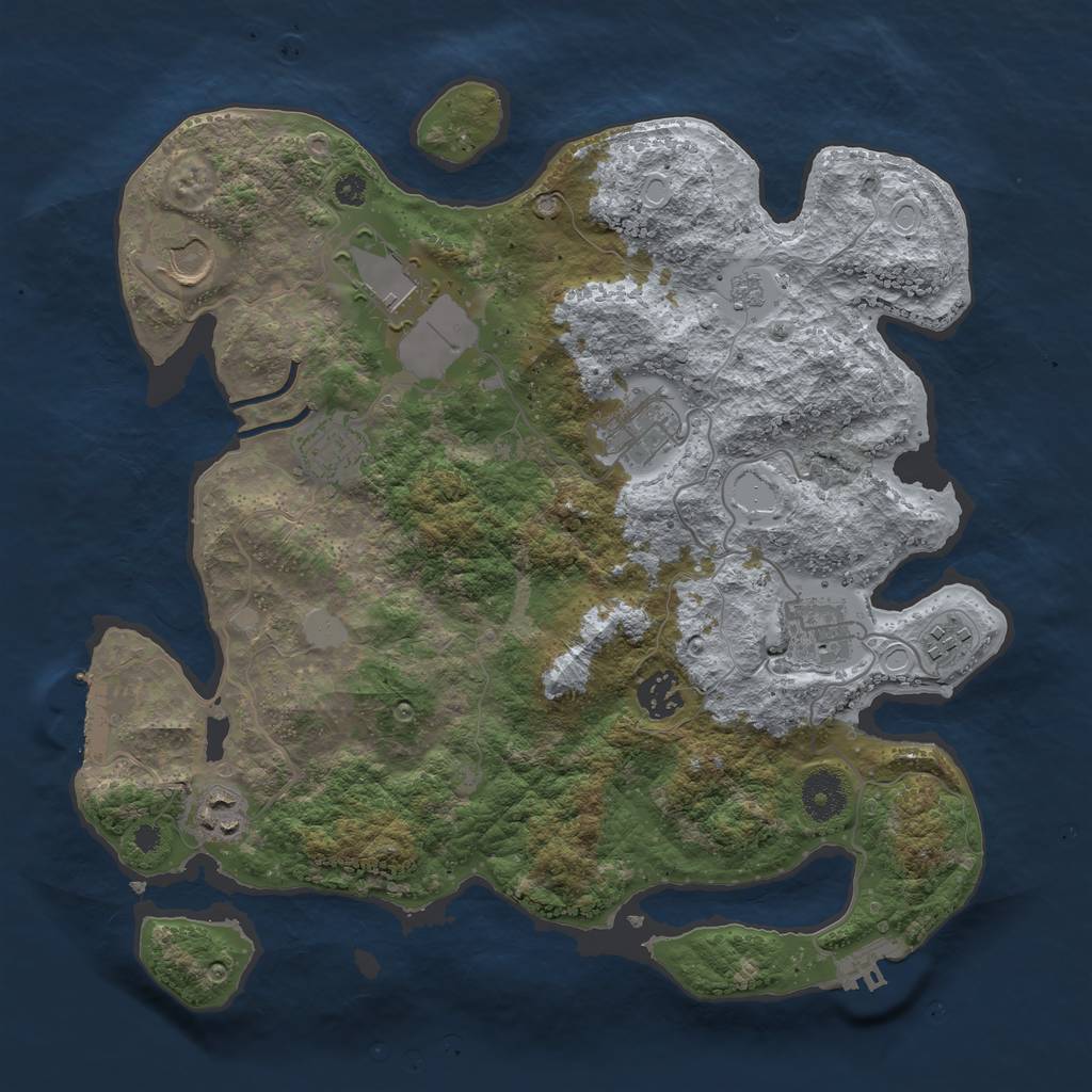 Rust Map: Procedural Map, Size: 3500, Seed: 18013, 14 Monuments