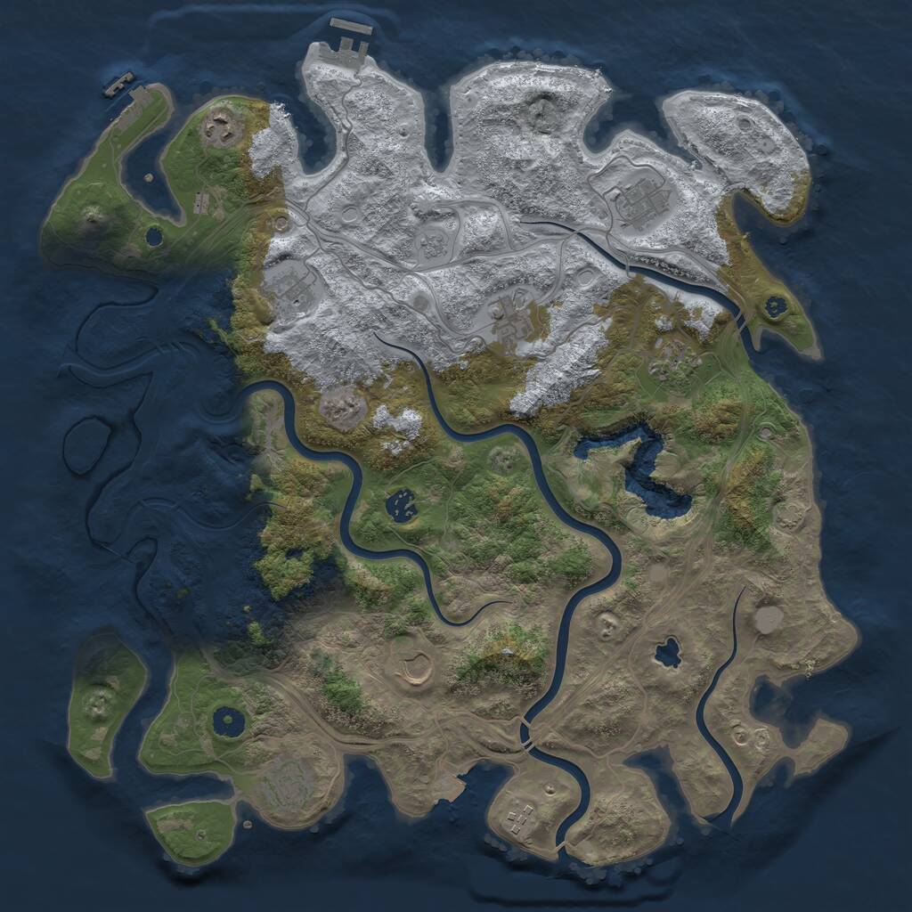 Rust Map: Procedural Map, Size: 4333, Seed: 666666, 15 Monuments