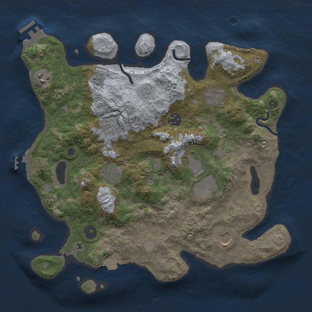 Rust Map: Procedural Map, Size: 3500, Seed: 116941404, 14 Monuments