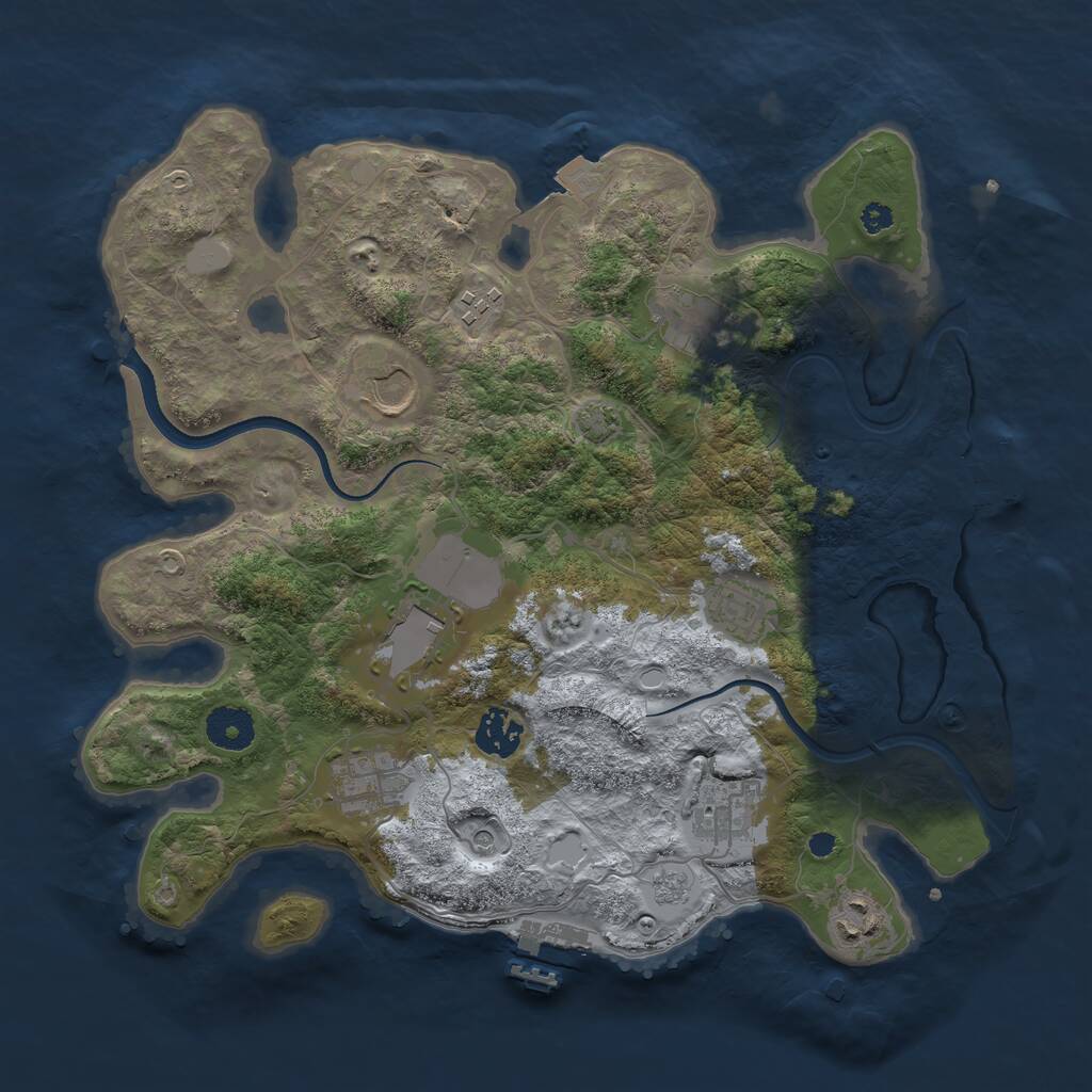 Rust Map: Procedural Map, Size: 3500, Seed: 276101460, 15 Monuments