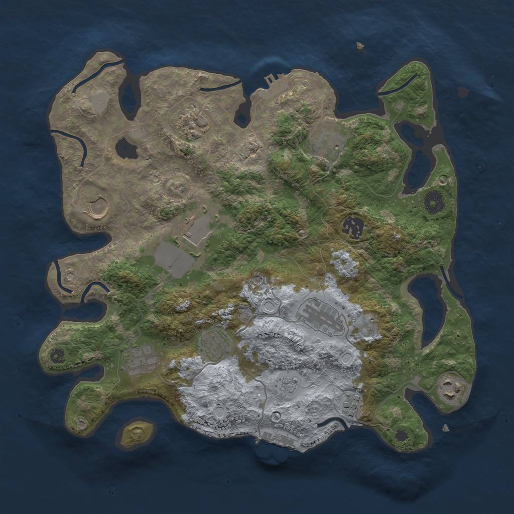 Rust Map: Procedural Map, Size: 3500, Seed: 276101460, 17 Monuments