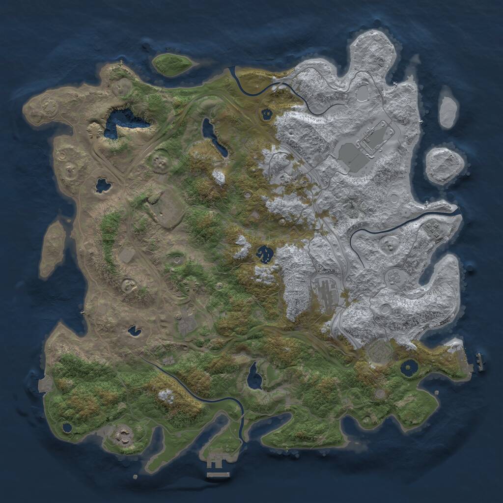 Rust Map: Procedural Map, Size: 4500, Seed: 554223159, 15 Monuments