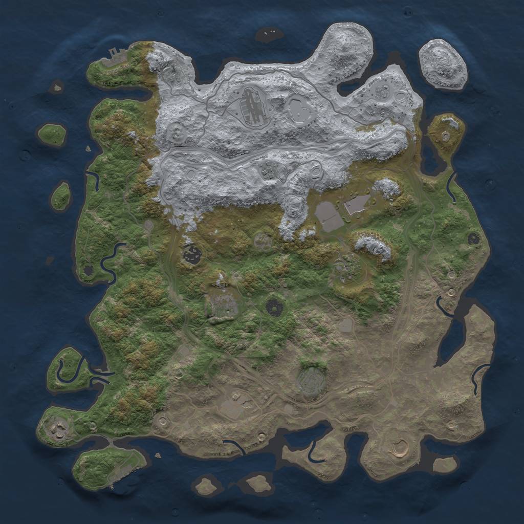 Rust Map: Procedural Map, Size: 4500, Seed: 20230302, 17 Monuments