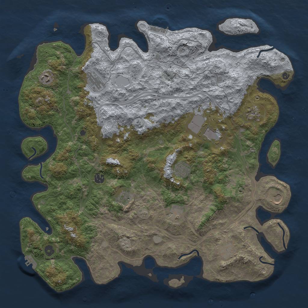 Rust Map: Procedural Map, Size: 4500, Seed: 1686624902, 18 Monuments