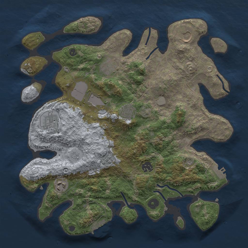 Rust Map: Procedural Map, Size: 3500, Seed: 332396126, 15 Monuments