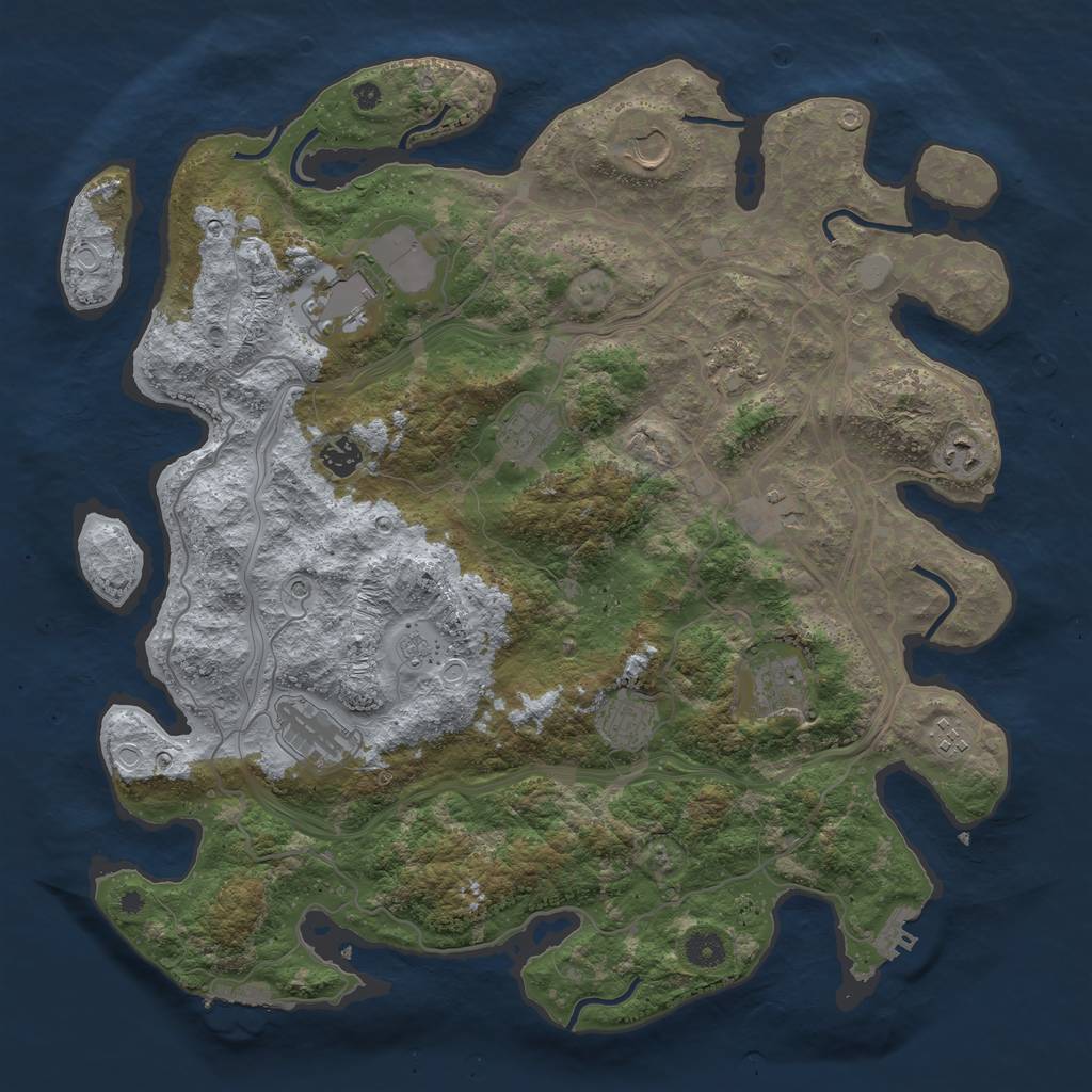 Rust Map: Procedural Map, Size: 4250, Seed: 1749544417, 18 Monuments