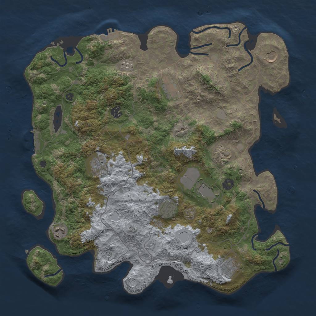 Rust Map: Procedural Map, Size: 4000, Seed: 2610365, 17 Monuments