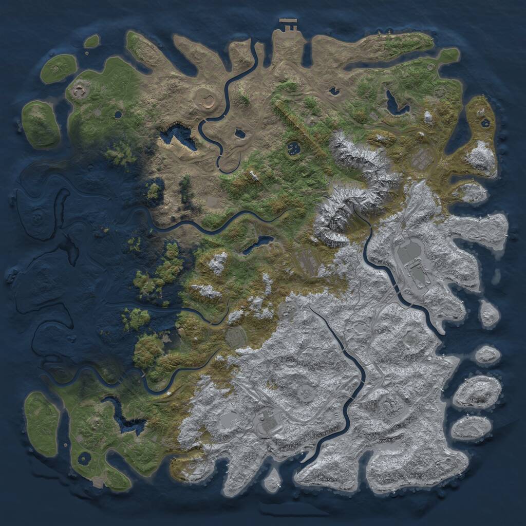 Rust Map: Procedural Map, Size: 6000, Seed: 1139731859, 17 Monuments
