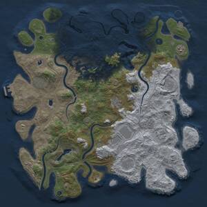 Thumbnail Rust Map: Procedural Map, Size: 4500, Seed: 498916735, 16 Monuments