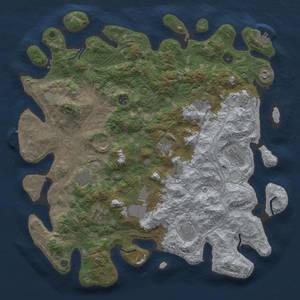 Thumbnail Rust Map: Procedural Map, Size: 4500, Seed: 498916735, 18 Monuments