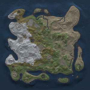 Thumbnail Rust Map: Procedural Map, Size: 3500, Seed: 806258940, 16 Monuments