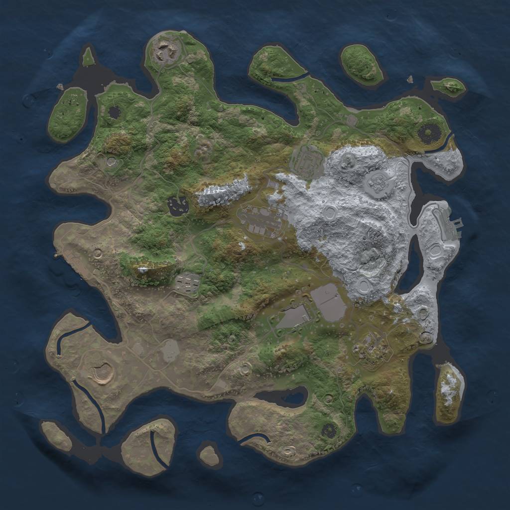 Rust Map: Procedural Map, Size: 3500, Seed: 558368095, 15 Monuments