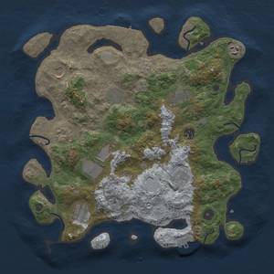 Thumbnail Rust Map: Procedural Map, Size: 3700, Seed: 318796084, 17 Monuments