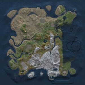 Thumbnail Rust Map: Procedural Map, Size: 3700, Seed: 318796084, 15 Monuments