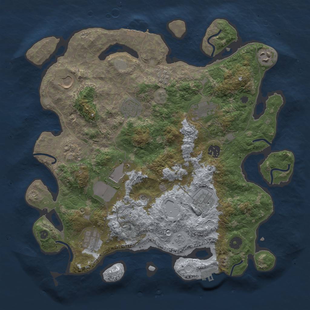 Rust Map: Procedural Map, Size: 3700, Seed: 318796084, 17 Monuments