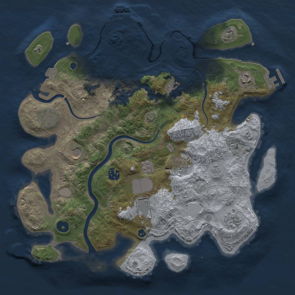 Rust Map: Procedural Map, Size: 3700, Seed: 236752644, 15 Monuments