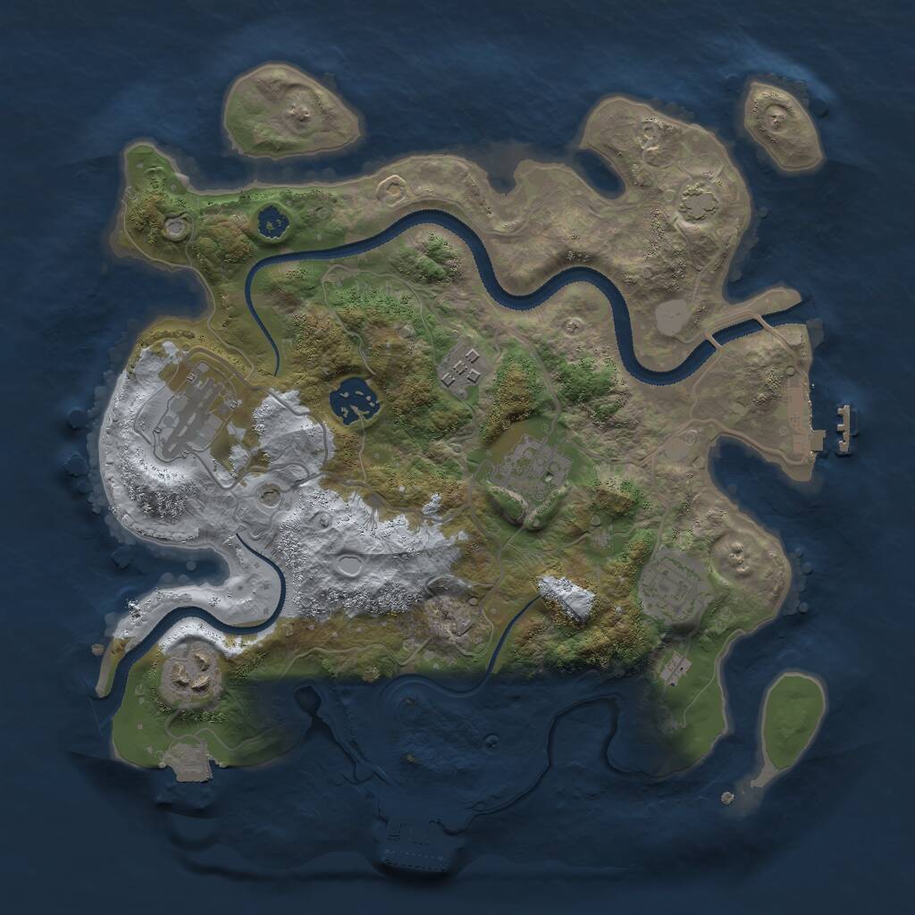 Rust Map: Procedural Map, Size: 3000, Seed: 551306604, 11 Monuments