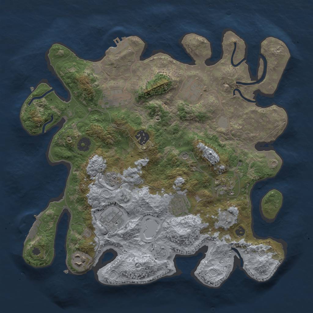 Rust Map: Procedural Map, Size: 3400, Seed: 10200507, 15 Monuments