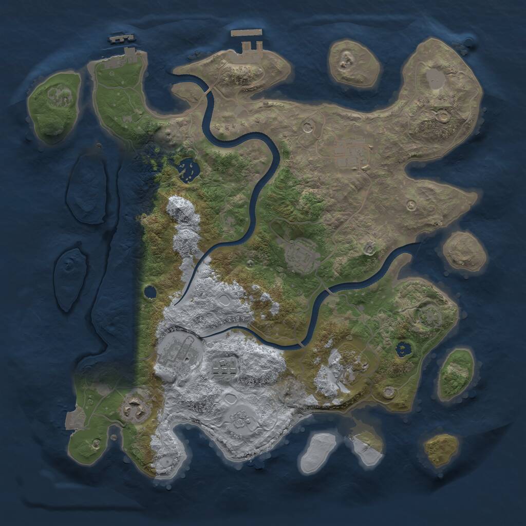 Rust Map: Procedural Map, Size: 3400, Seed: 1339183701, 13 Monuments