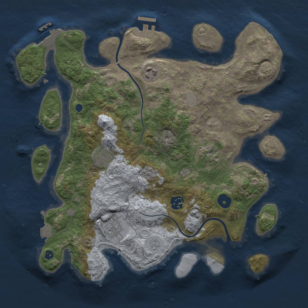 Rust Map: Procedural Map, Size: 3400, Seed: 1339183701, 12 Monuments