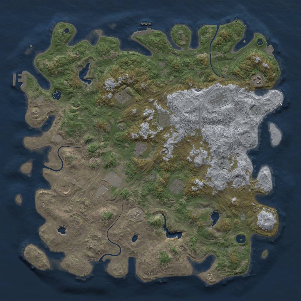 Rust Map: Procedural Map, Size: 4800, Seed: 135471442, 17 Monuments