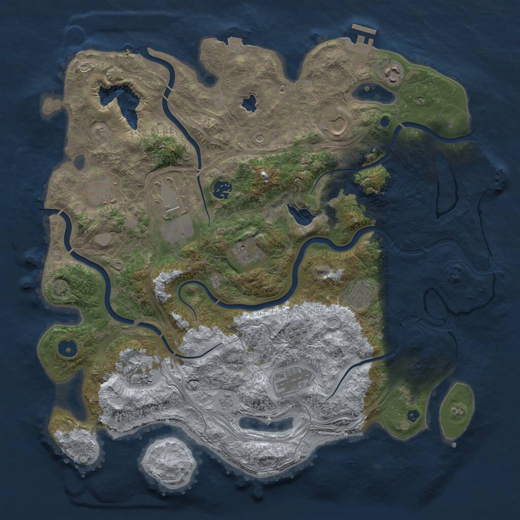 Rust Map: Procedural Map, Size: 4250, Seed: 621935728, 16 Monuments