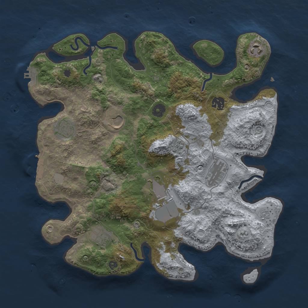 Rust Map: Procedural Map, Size: 3500, Seed: 157857, 15 Monuments