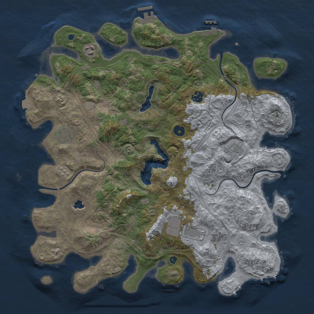 Rust Map: Procedural Map, Size: 4250, Seed: 1205, 12 Monuments