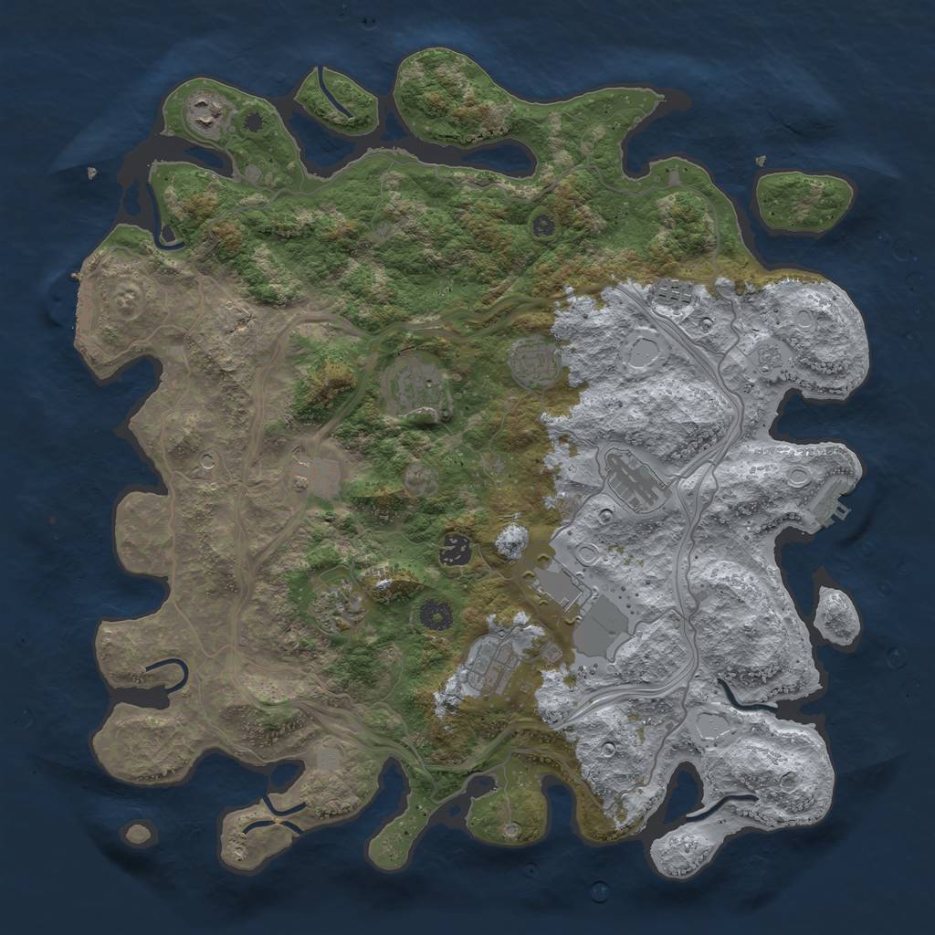 Rust Map: Procedural Map, Size: 4250, Seed: 1205, 17 Monuments