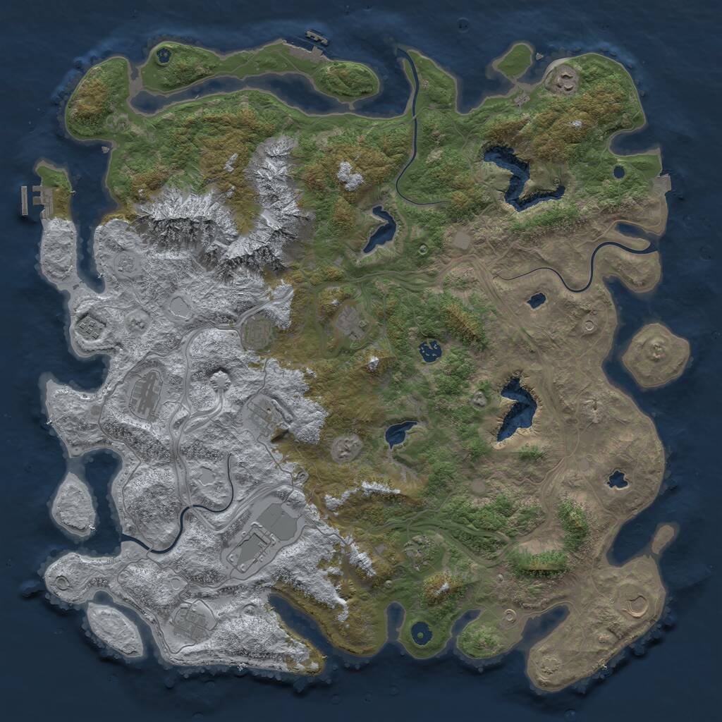 Rust Map: Procedural Map, Size: 5000, Seed: 640886795, 17 Monuments