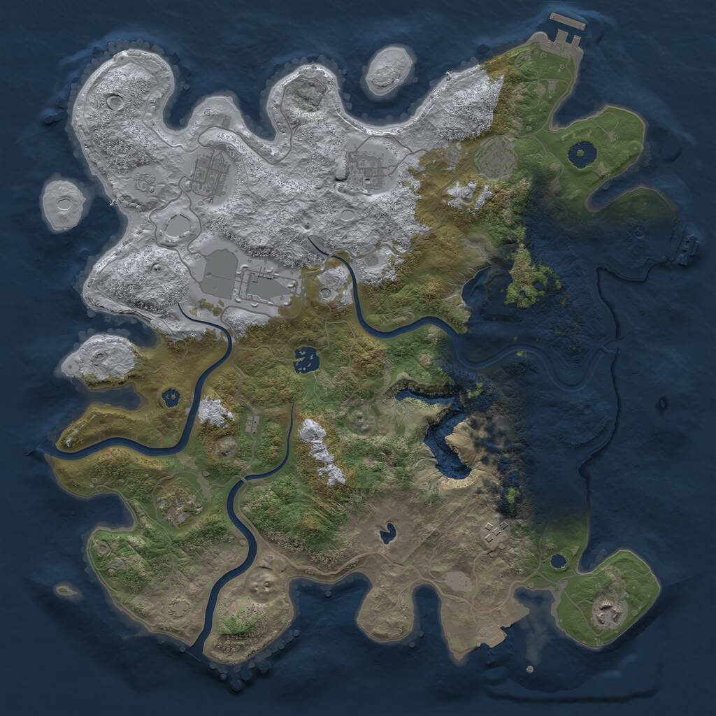 Rust Map: Procedural Map, Size: 4000, Seed: 696014526, 14 Monuments