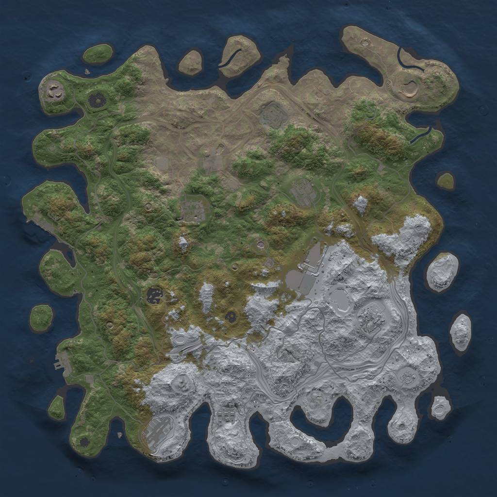 Rust Map: Procedural Map, Size: 4500, Seed: 309269988, 18 Monuments