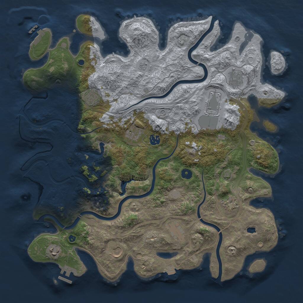 Rust Map: Procedural Map, Size: 4250, Seed: 1116294578, 16 Monuments