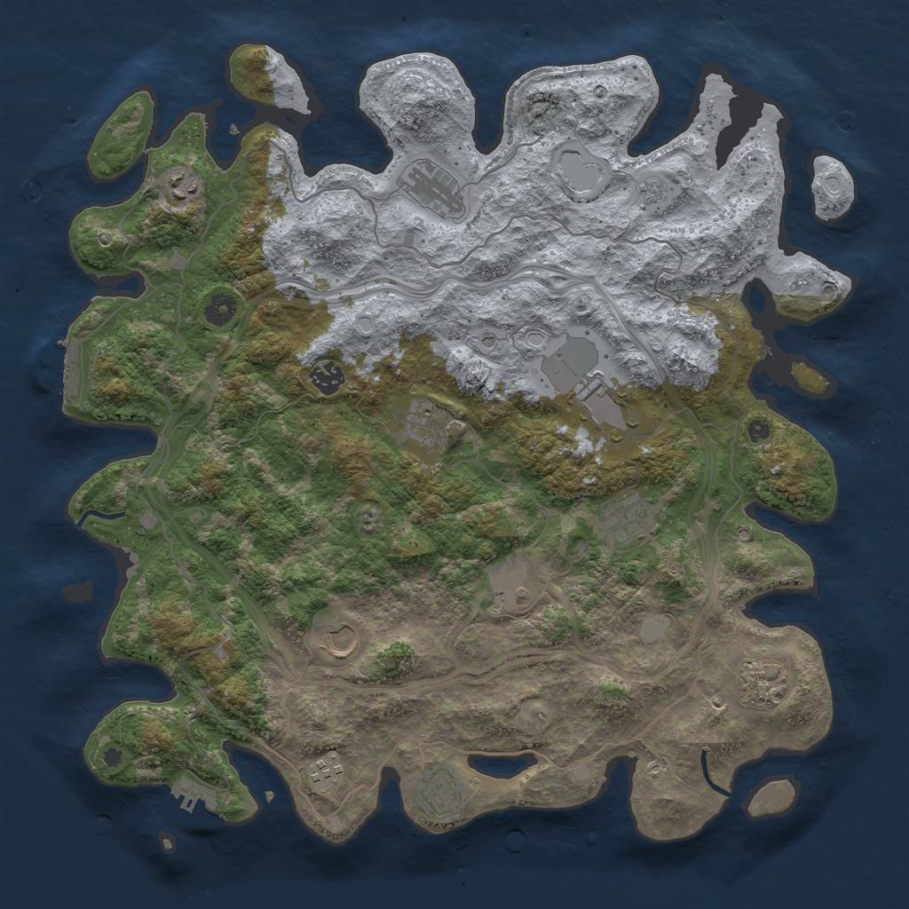 Rust Map: Procedural Map, Size: 4250, Seed: 1116294578, 18 Monuments