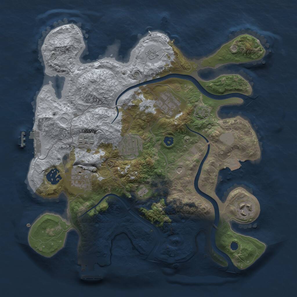 Rust Map: Procedural Map, Size: 3000, Seed: 78404230, 12 Monuments