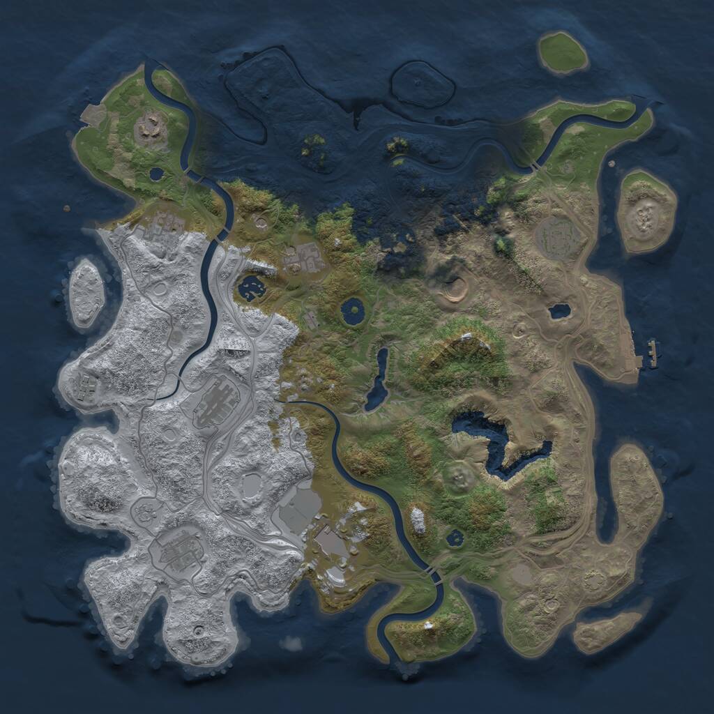 Rust Map: Procedural Map, Size: 4250, Seed: 1163089618, 15 Monuments