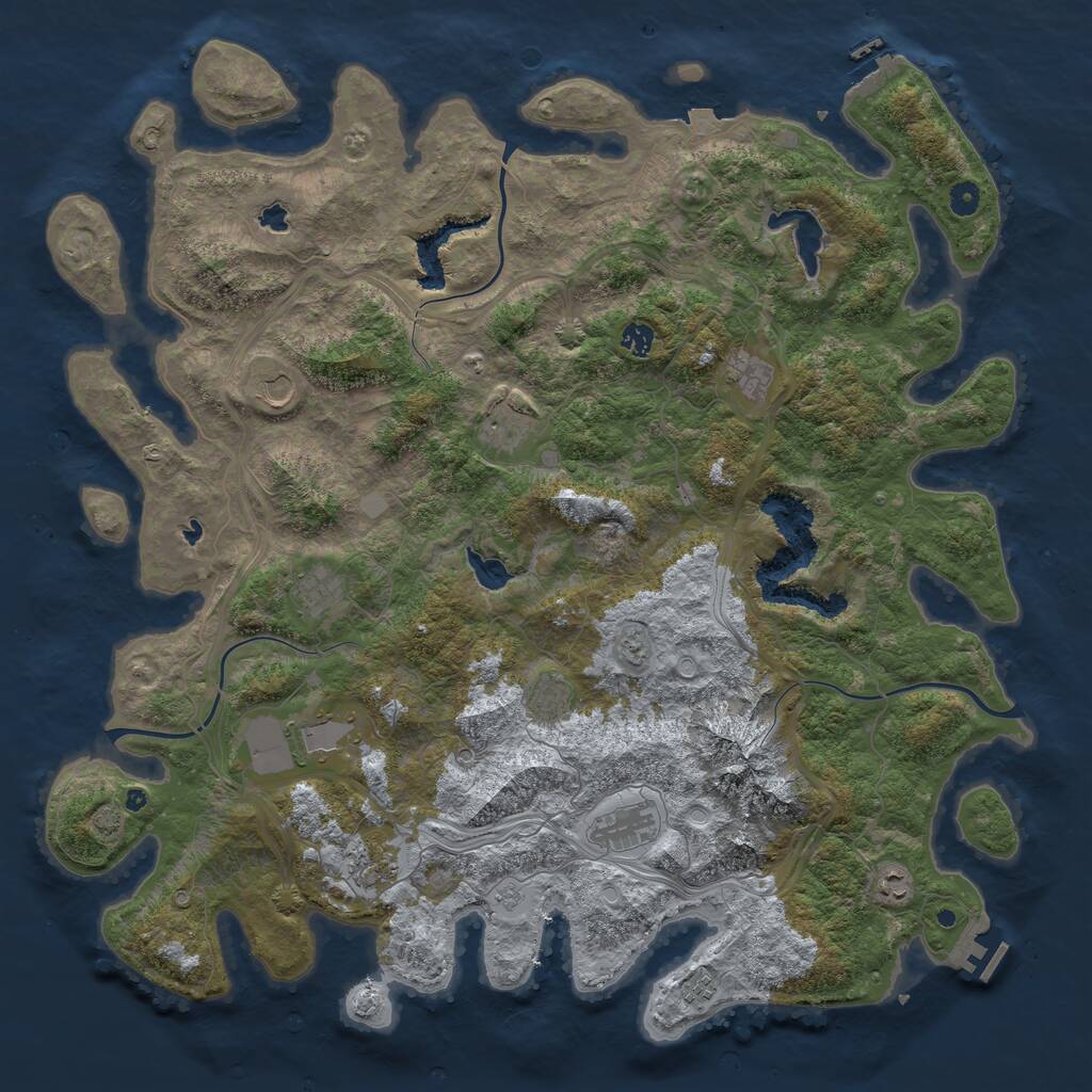 Rust Map: Procedural Map, Size: 5000, Seed: 836995462, 17 Monuments
