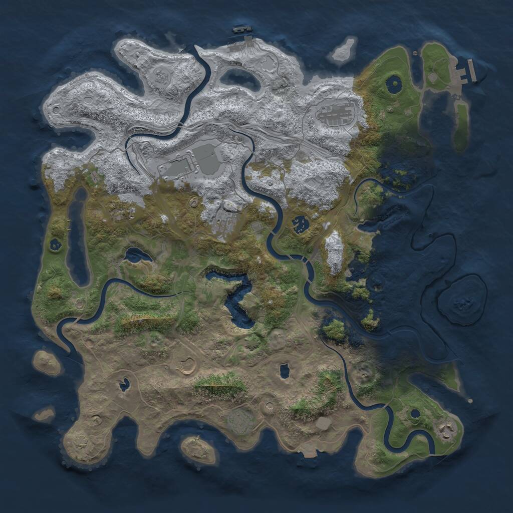 Rust Map: Procedural Map, Size: 4500, Seed: 1678678848, 15 Monuments