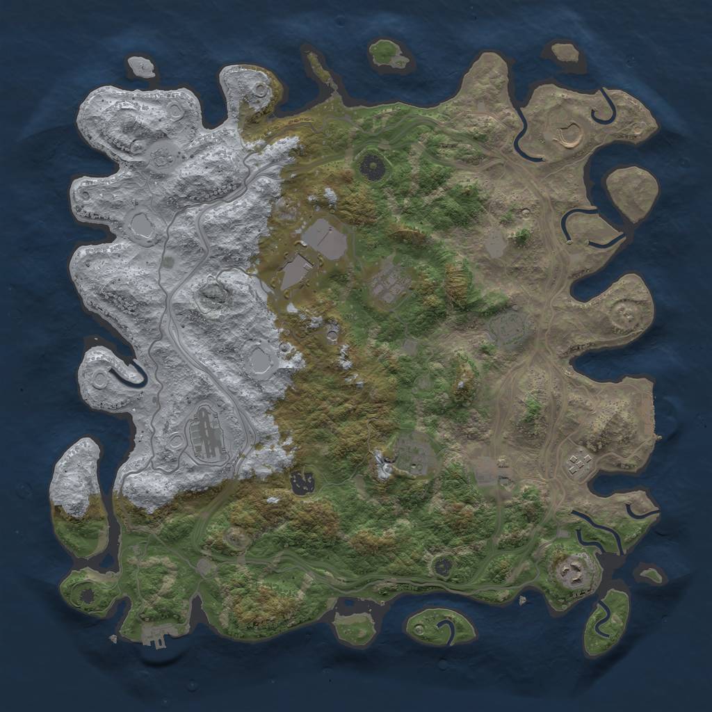 Rust Map: Procedural Map, Size: 4250, Seed: 1448068344, 17 Monuments