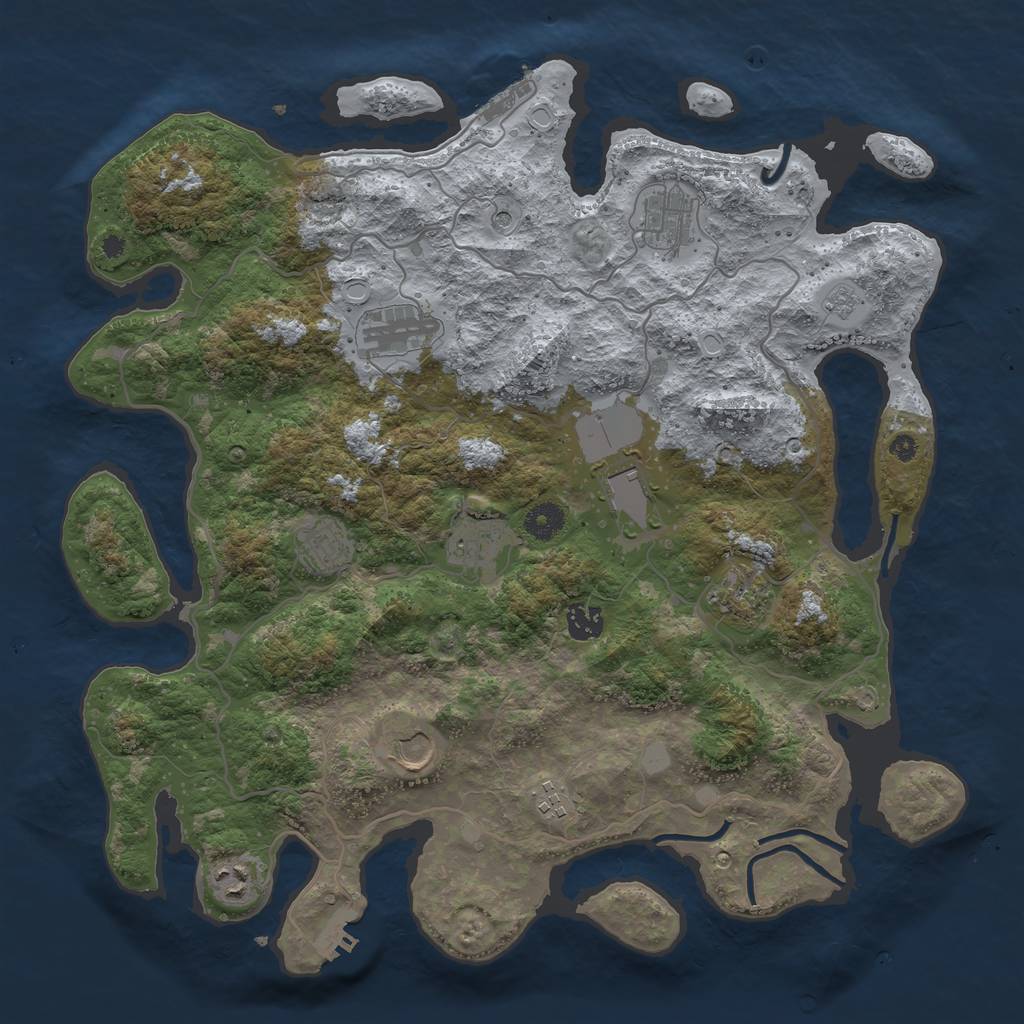 Rust Map: Procedural Map, Size: 4000, Seed: 472372832, 17 Monuments