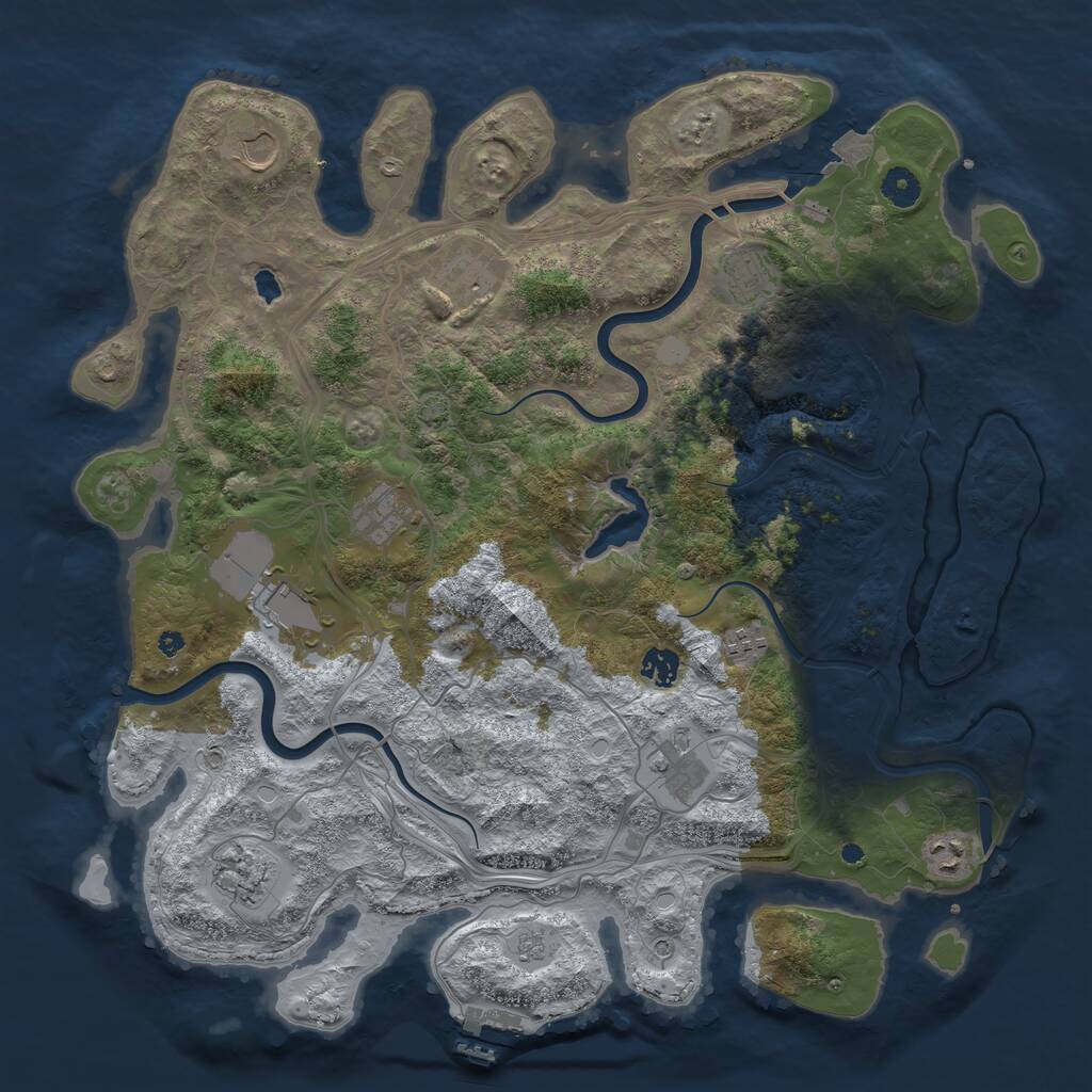 Rust Map: Procedural Map, Size: 4250, Seed: 1496741815, 15 Monuments