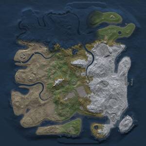 Thumbnail Rust Map: Procedural Map, Size: 3500, Seed: 1529081829, 12 Monuments