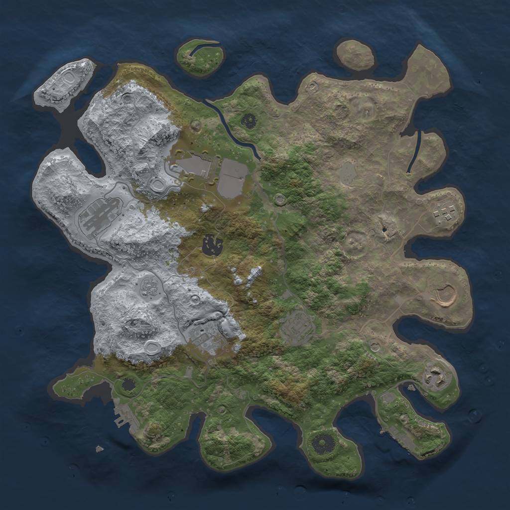 Rust Map: Procedural Map, Size: 3500, Seed: 3022023, 15 Monuments