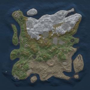 Thumbnail Rust Map: Procedural Map, Size: 3500, Seed: 1187732612, 15 Monuments