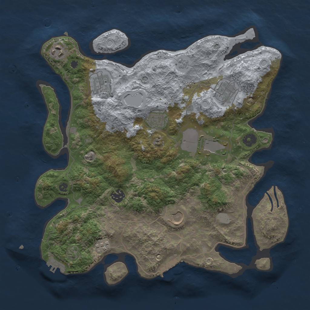 Rust Map: Procedural Map, Size: 3500, Seed: 1187732612, 15 Monuments