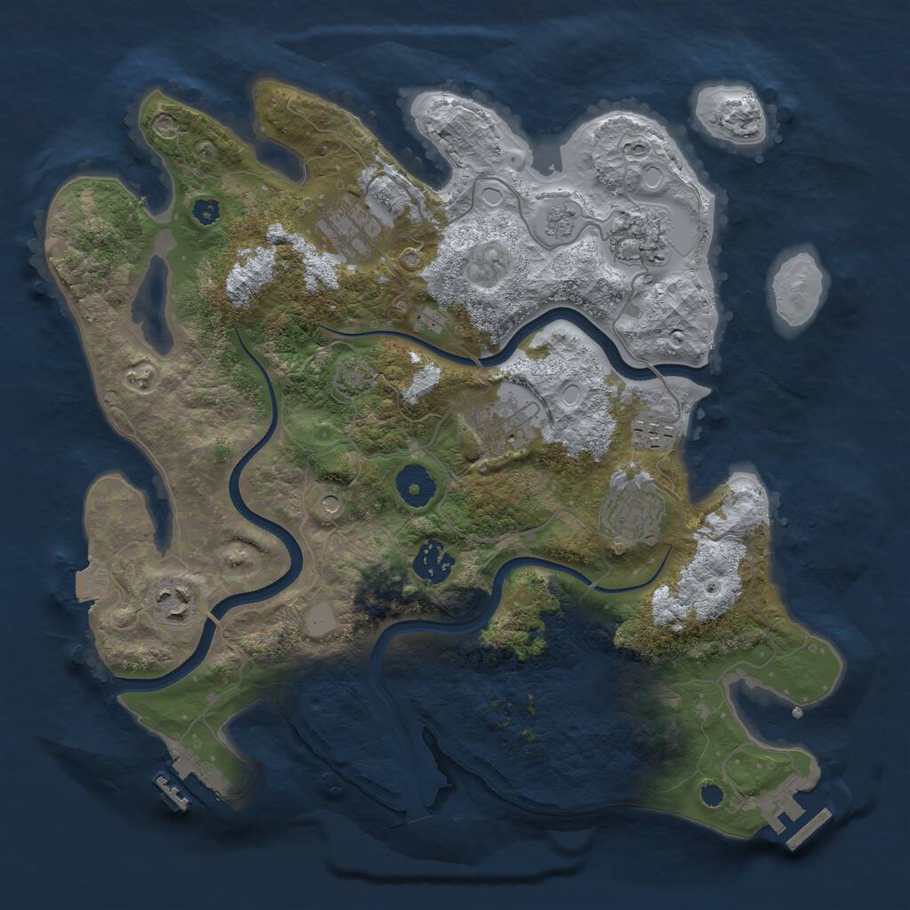 Rust Map: Procedural Map, Size: 3400, Seed: 763, 13 Monuments
