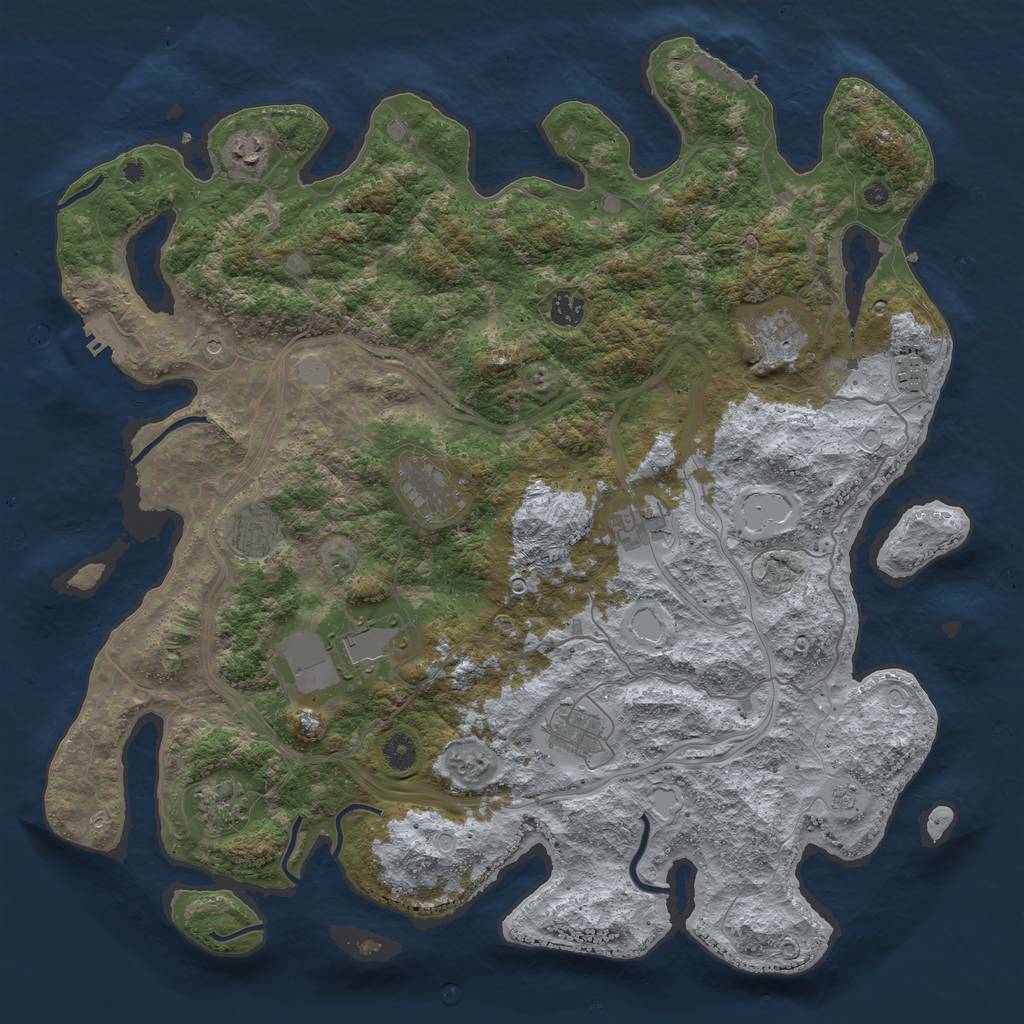 Rust Map: Procedural Map, Size: 4400, Seed: 20320231, 17 Monuments