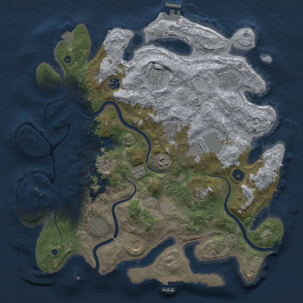 Rust Map: Procedural Map, Size: 3900, Seed: 322858719, 16 Monuments