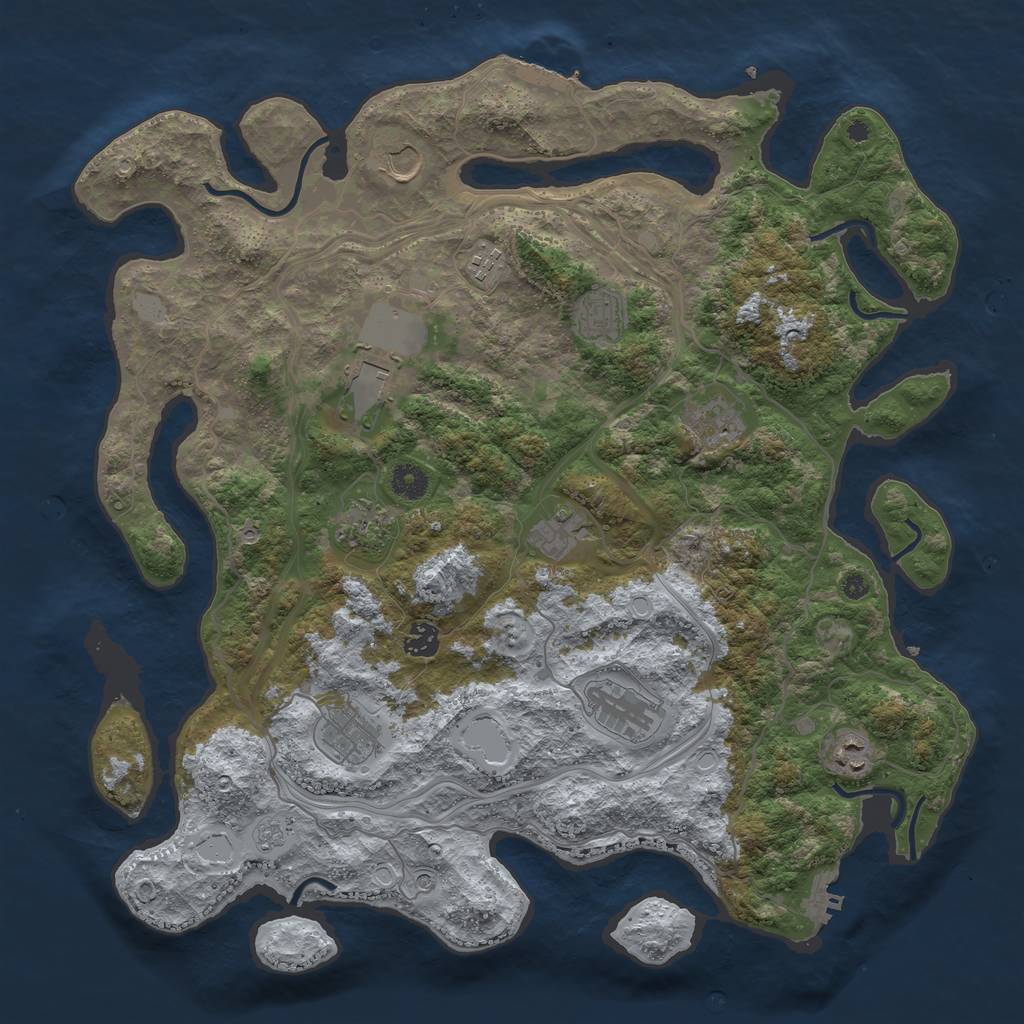 Rust Map: Procedural Map, Size: 4250, Seed: 1249467113, 18 Monuments