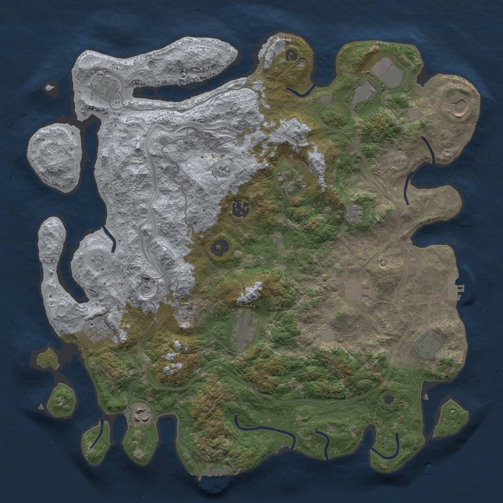 Rust Map: Procedural Map, Size: 4250, Seed: 1808954, 18 Monuments